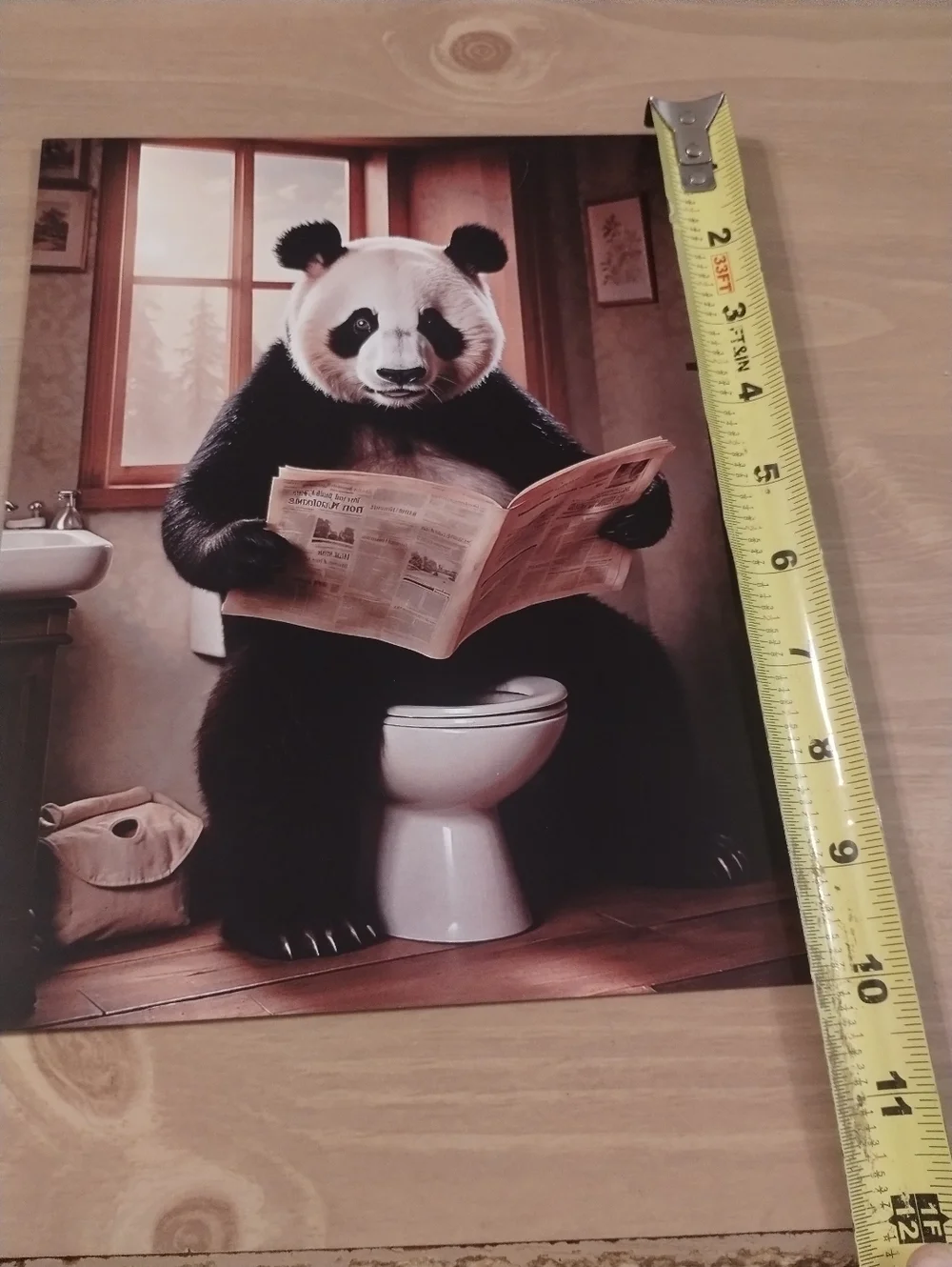 Funny Panda Bathroom Wall Art Print 8x10 Animal Humor Decor Gag Gift